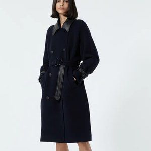 The Kooples Navy Wool Trench Coat- New with tags! Size 36 (US Size 6)